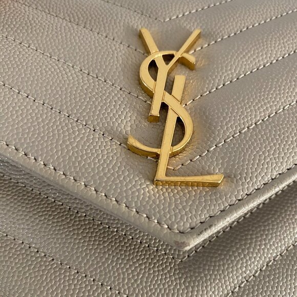 YSL C. Wall (153Y) Mono Avec - Beige w/Gold chain - Picture 10 of 10